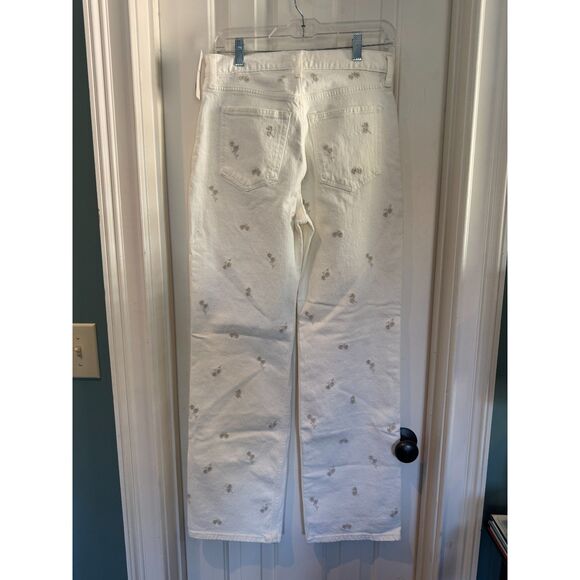 Abercrombie & Fitch 90s Relaxed Hi Rise Jeans Floral Embroidery, Size 26 2R, NWT - Picture 6 of 10